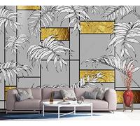 Papel Pintado Pared 3D Hojas A Cuadros Fotomurales 3D Papel Tapiz Moderno Murales Dormitorio -ZX24921-430x300cm
