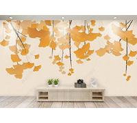 Papel Pintado Pared 3D Hojas De Ginkgo Biloba Fotomurales 3D Papel Tapiz Moderno Murales Dormitorio -ZX28995-350x250cm