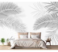 Papel Pintado Pared 3D Las Hojas Grises Y Blancas Vuelven A La Antigüedad Fotomurales 3D Papel Tapiz Moderno Murales Dormitorio -ZX28526-310x250cm