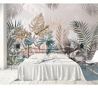 Papel Pintado Pared 3D Las Hojas Tropicales Vuelven A La Antigüedad Fotomurales 3D Papel Tapiz Moderno Murales Dormitorio -ZX08423-400x280cm
