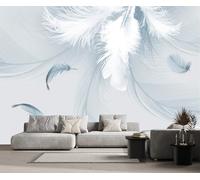 Papel Pintado Pared 3D Las Plumas Blancas Son Simples Fotomurales 3D Papel Tapiz Moderno Murales Dormitorio -ZX29588-310x250cm
