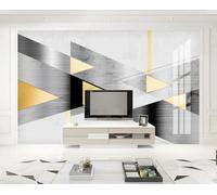 Papel Pintado Pared 3D Mármol Metálico Geométrico Fotomurales 3D Papel Tapiz Moderno Murales Dormitorio -ZX03351-250x175cm