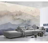 Papel Pintado Pared 3D Montañas Y Bosques Retro Fotomurales 3D Papel Tapiz Moderno Murales Dormitorio -ZX03126-250x175cm
