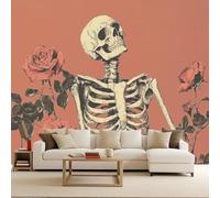 Papel Pintado Pared 3D Papel CalaveraTejido No Tejido 250x175 cm Art Decó Fotomurales 3D Tv Fondo Pared Dormitorio Murales Papel Tapiz Gótico Moderno