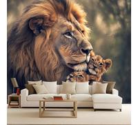 Papel Pintado Pared 3D Papel leónTejido No Tejido 250x175 cm Familia de leones Fotomurales 3D Tv Fondo Pared Dormitorio Murales Papel Tapiz Animal Moderno