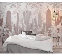Papel Pintado Pared 3D Papel Tapiz Cactus Pastoral Abstracto Retro Fotomurales 3D Moderno Dormitorio Murales -KX13769, 430x300cm