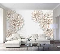 Papel Pintado Pared 3D Papel Tapiz Efecto De Relieve De Flores Fotomurales 3D Moderno Dormitorio Murales -KX37325, 300x210cm