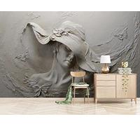 Papel Pintado Pared 3D Papel Tapiz Efecto De Relieve De La Belleza Fotomurales 3D Moderno Dormitorio Murales -KX36104, 400x255cm