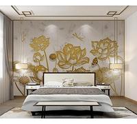 Papel Pintado Pared 3D Papel Tapiz Estampado De Mármol De Loto En Relieve Fotomurales 3D Moderno Dormitorio Murales -KX30730, 350x250cm