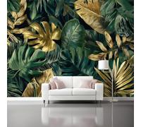 Papel Pintado Pared 3D Papel Tapiz Estilo De Lujo Asequible Hojas Doradas De Monstera Deliciosa Fotomurales 3D Tv Fondo Pared Dormitorio Murales Papel Tapiz Moderno