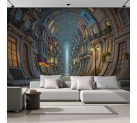 Papel Pintado Pared 3D Papel Tapiz Estilo Fantasía Calles Adoquinadas Amarillo Fotomurales Tv Fondo Pared Dormitorio Murales Papels Tapiz Moderno 400x280cm