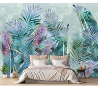 Papel Pintado Pared 3D Papel Tapiz Las Hojas De Las Plantas Tropicales Vuelven A La Antigüedad Fotomurales 3D Moderno Dormitorio Murales -KX26404, 430x300cm
