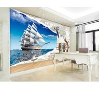 Papel Pintado Pared 3D Papel Tapiz Mapa De Vela Del Mar Fotomurales 3D Moderno Dormitorio Murales -KX36137, 300x210cm