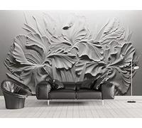 Papel Pintado Pared 3D Papel Tapiz Paredes De Cemento De Flores En Relieve Fotomurales 3D Moderno Dormitorio Murales -KX33450, 400x280cm