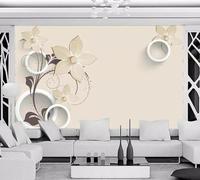 Papel Pintado Pared 3D Papel Tapiz Personalidad Floral Fotomurales 3D Moderno Dormitorio Murales -KX18468, 450x280cm