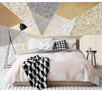 Papel Pintado Pared 3D Papel Tapiz Rompecabezas Geométricos Simples Fotomurales 3D Moderno Dormitorio Murales -KX17548, 400x280cm
