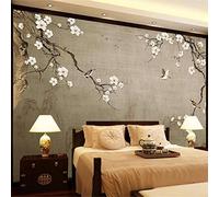 Papel Pintado Pared 3D Papel Tapiz Vintage Flor Y Pájaro Chino Fotomurales 3D Tv Fondo Pared Moderno Dormitorio Murales