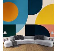 Papel Pintado Pared 3D Patrones Abstractos Papels Tapiz, Formas Geométricas Tejido Seda,Azul Oscuro Fotomurales 3D Papel Pintado Pared Dormitorio Murales Wallpaper 150 × 105 Cm