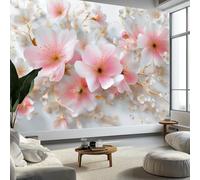 Papel Pintado Pared 3D Romántico, Multicolor Mural Acuarela Flores Ramas 350 X 256 Cm Para Sala De Estar Oficina Hotel Bar Decoración - Moderno Dormitorio Murales