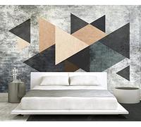 Papel Pintado Pared 3D Triángulo Geométrico Retro Fotomurales 3D Papel Tapiz Moderno Murales Dormitorio -ZX34170-350x250cm