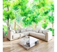 Papel Pintado Pared 3D Viento Natural Para Salón Pared Muebles, Fotomurales Acuarela Bosque Plantas 200 X 140 Cm Moderno Dormitorio Murales Verde Para Niños Adolescentes Chico Chica