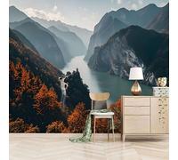 papel pintado pared 500x280cm Pico Del Valle papel pintado geometrico Lienzo mural con diseño 3D, unión invisible, ideal para fondo de televisión o sofá EB24-1250