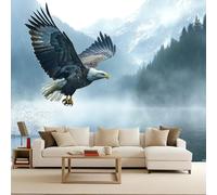 Papel Pintado Pared Águila Calva Volando Pájaro Aguila Fotomurales 400x280 cm, Foto Mural 3D Papel Tapiz Fotográfico, Tejido No Tejido Mate Murales Decorativos Pared, Para Dormitorio Salon Decoración