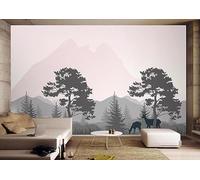 Papel Pintado Pared Árboles Montañas Y Agua 200x140cm Fotomurales Decorativos Pared Infantil 3D Murales Dormitorio Salon -MIWEI Wallpaper-ZXY-07283