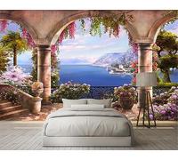 Papel Pintado Pared Arco De Columnas Wisteria Mar De Flores 400x280cm Fotomurales Decorativos Pared Infantil 3D Murales Dormitorio Salon -MIWEI Wallpaper-ZXY-43235