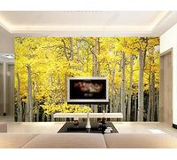 Papel Pintado Pared Bosque Amarillo Al Óleo 300x210cm Fotomurales Decorativos Pared Infantil 3D Murales Dormitorio Salon -MIWEI Wallpaper-ZXY-42799