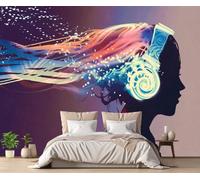 Papel Pintado Pared Chica De Música Simple 350x250cm Mural Infantil Fotomurales 3D Papel Tapiz Decorativos -ZXCHEE-MZ02022