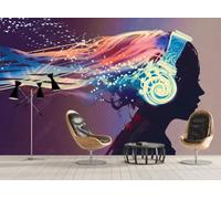 Papel Pintado Pared Chicas De Música 250x175cm Fotomurales Decorativos Pared Infantil 3D Murales Dormitorio Salon -MIWEI Wallpaper-ZXY-08220
