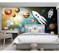 Papel Pintado Pared Cosmos Star Planet Astronauta 400x280cm Fotomurales Decorativos Pared Infantil 3D Murales Dormitorio Salon -MIWEI Wallpaper-ZXY-03041