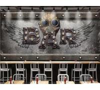 Papel Pintado Pared De Cemento Retro Letras Tridimensionales Hip-hop Música Bar Calle Tienda De Bebidas Pared De Fondo Restaurante Occidental Papel Pintado Café Mural,3D,200x140cm