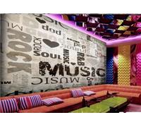 Papel Pintado Pared De Ladrillo Nostálgico Pintado A Mano Graffiti Música Letra Tema Bar Restaurante Occidental Fondo Mural De Pared Té De La Tarde Cafetería Papel Pintado,3D,400x280cm