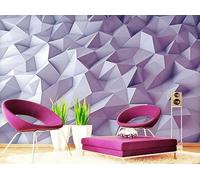 Papel Pintado Pared Diamante Geométrico Morado 400x280cm Fotomurales Decorativos Pared Infantil 3D Murales Dormitorio Salon -MIWEI Wallpaper-ZXY-32084