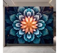 papel pintado pared dormitorio 250x370cm Flores Geométricas Coloridas papel pintado infantil Panel decorativo sin papel pintado, lienzo sin unión visible, para espacios contemporáneos EB24-2023