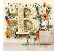 papel pintado pared dormitorio 250x420cm Rompecabezas De Flores De Colores B papel pintado muebles Lienzo artístico con efecto óleo, sin costuras, ideal para recibidor o despacho profesional EB24-441