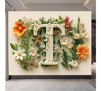 papel pintado pared dormitorio 300x210cm Rompecabezas De Flores De Colores T papel pintado flores Mural 3D en lienzo de pintura al óleo, sin empalmes, ideal para estudio o zona creativa EB24-505