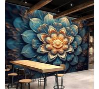 papel pintado pared dormitorio 400x280cm Flores Geométricas Coloridas papel pintado armario Cuadro mural en lienzo sin costura, con efecto artístico, para fondo de cama o cabecera EB24-2069