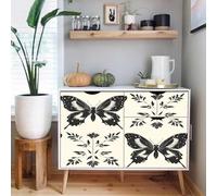 papel pintado pared dormitorio 44 X500Lcm Mariposa Blanca Y Negra papel pintado pared autoadhesivo Diseño moderno y fácil de quitar, ideal para decorar tu oficina o salón sin complicaciones Z263877