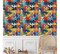 papel pintado pared dormitorio 44 X500Lcm Rompecabezas Estético Colorido papel pintado pared autoadhesivo Diseño moderno y fácil de quitar,ideal para decorar tu oficina o salón Z263548