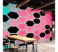 papel pintado pared dormitorio 500x280cm Geometría Del Diamante Rosa papel pintado geometrico Decoración mural sin uniones visibles, lienzo de óleo, para espacio abierto o loft EB24-685
