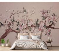 Papel Pintado Pared Efecto De Pintura Al Óleo De Flores En Relieve 310x250cm Fotomurales Decorativos Pared Infantil 3D Murales Dormitorio Salon -MIWEI Wallpaper-ZXY-05135