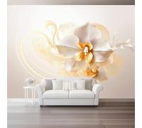 Papel Pintado Pared Estética Lujo Discreto Orquídeas, Beige Mural Autoadhesivo 150 x 105 cm（WxH Adhesivo Muebles Autoadhesivo Papeles Pintados para Dormitorio Salón Pasillo