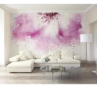 Papel Pintado Pared Flores Abstractas De Acuarela Rosa Y Morada 400x255cm Fotomurales Decorativos Pared Infantil 3D Murales Dormitorio Salon -MIWEI Wallpaper-ZXY-38545