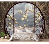 Papel Pintado Pared Flores Y Pájaros Retro 400x280cm Mural Infantil Fotomurales 3D Papel Tapiz Decorativos -ZXCHEE-MZ02105