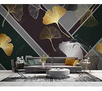 Papel Pintado Pared Geometría De Las Hojas De Ginkgo Biloba 250x175cm Fotomurales Decorativos Pared Infantil 3D Murales Dormitorio Salon -MIWEI Wallpaper-ZXY-31539