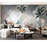 Papel Pintado Pared Geometría De Las Plantas Tropicales Con Textura De Mármol 200x140cm Fotomurales Decorativos Pared Infantil 3D Murales Dormitorio Salon -MIWEI Wallpaper-ZXY-37946