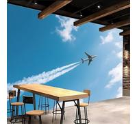 papel pintado pared infantil 250x180cm El Avión Despega papel pintado Decoración mural 3D en lienzo de pintura al óleo sin costuras para sala de estar o fondo de televisor EB24-3753
